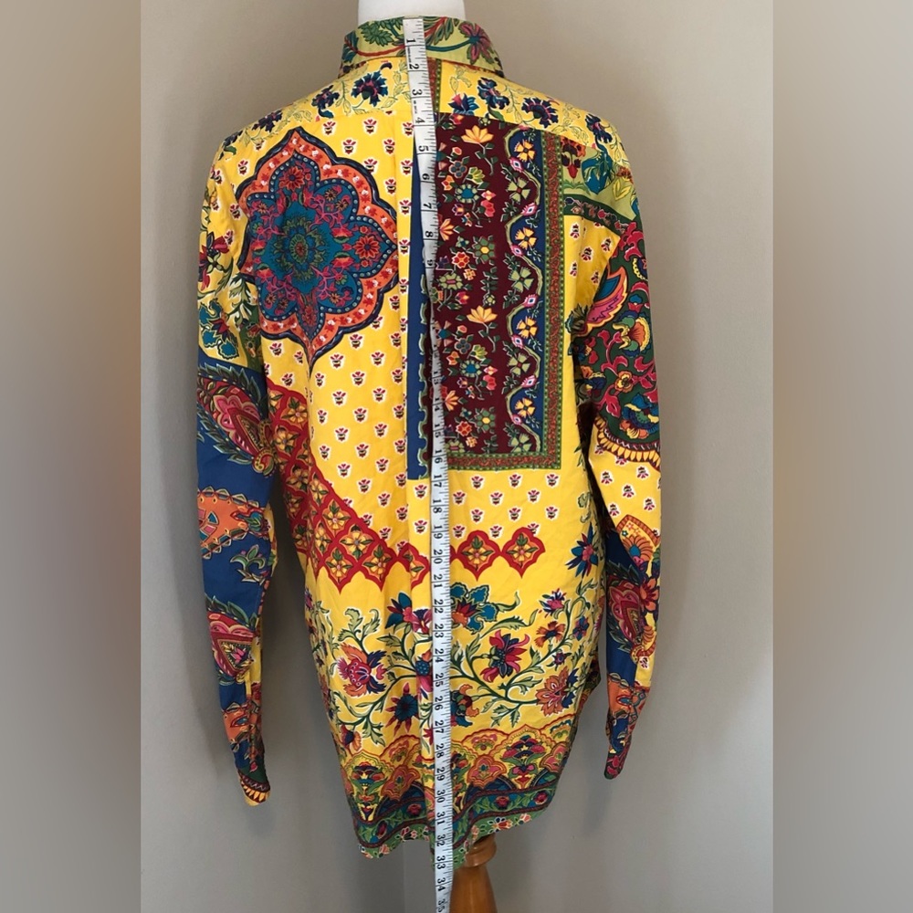 Ralph Lauren Vintage 90’s MultiColor Paisley Floral Button Down Shirt,Size-XL - Picture 14 of 16